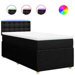 vidaXL Sommier à lattes de lit avec matelas Noir 100x200 cm Tissu