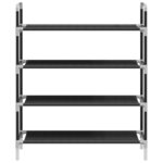 vidaXL Range-chaussures avec 4 étagères Métal et Tissu non tissé Noir