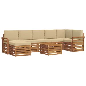 vidaXL Ensemble de canapés d'extérieur 8 Pièces Naturel et Beige