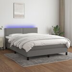 vidaXL Sommier à lattes de lit et matelas et LED Gris foncé 140x200 cm