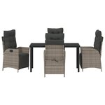 vidaXL Ensemble de salle à manger pour jardin 5 Pièces Gris Poly rotin