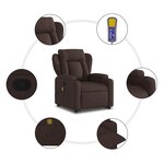vidaXL Fauteuil inclinable de massage Marron foncé Tissu