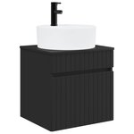 vidaXL Meuble de lavabo mural Noir 49 x 44 5 x 65 cm Bois d'ingénierie