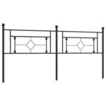 vidaXL Tête de lit métal noir 193 cm