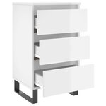 vidaXL Tables de chevet 2 Pièces blanc brillant 40x35x69 cm