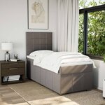 vidaXL Sommier à lattes de lit avec matelas Taupe 90x200 cm Tissu