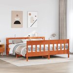 vidaXL Cadre de lit sans matelas cire marron 200x200cm bois pin massif