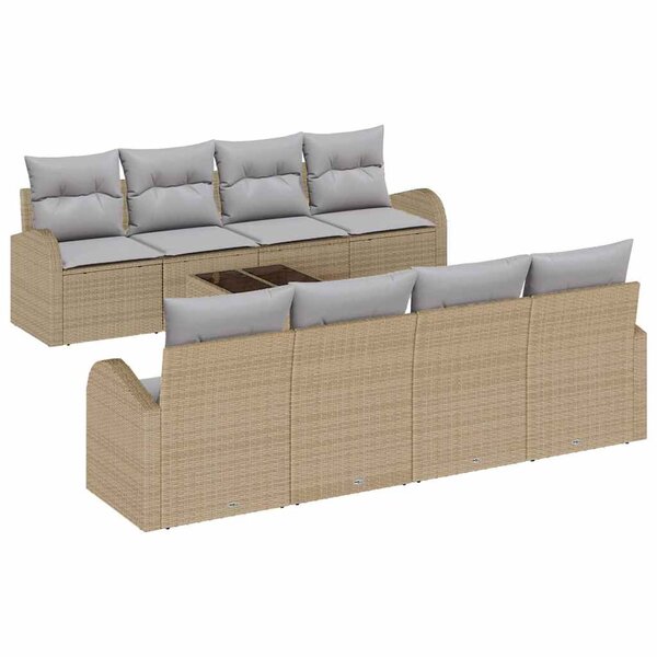 vidaXL Ensemble de canapé de jardin 7 Pièces Beige 55 x 55 x 37 cm