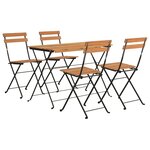 vidaXL Ensemble de bistro pliable 5 Pièces Bois d'acacia solide et acier