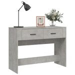 vidaXL Table console Gris béton 100x39x75 cm Bois d'ingénierie