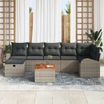 vidaXL Ensemble de canapé de jardin avec coussin 8 Pièces Gris Poly rotin