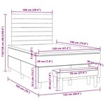 vidaXL Sommier à lattes de lit et matelas gris foncé 120x190cm velours