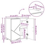 vidaXL Cabinet de salle de bain avec stockage Noir 61 x 35 x 64 cm