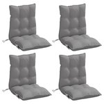 vidaXL Coussins de chaise à dossier bas lot de 4 gris tissu oxford