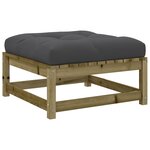 vidaXL Repose-pied de jardin avec coussin bois de pin imprégné