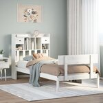vidaXL Lit bibliothèque sans matelas blanc 75x190cm bois de pin massif
