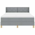 vidaXL Lit à Ressorts avec matelas Gris clair 160 x 200 cm tissu