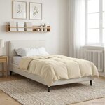 vidaXL Duvet complet toute l'année Crème 135 x 220 cm Microfibre