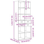 vidaXL Buffet haut chêne fumé 70x42 5x185 cm bois d'ingénierie