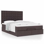 VidaXL Cadre de lit ottoman avec matelas marron foncé 140x190 cm tissu