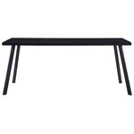 vidaXL Table à manger Noir 160x80x75 cm Verre trempé