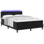 vidaXL Lit à ressort LED avec matelas Noir 140 x 200 cm Velours
