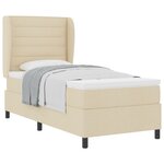 Lit à ressorts vidaXL avec matelas Crème 90x200 cm Tissu