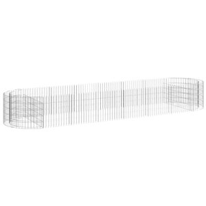 vidaXL Lit surélevé à gabion Fer galvanisé 400x100x50 cm