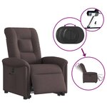 vidaXL Fauteuil inclinable électrique marron foncé tissu