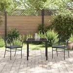 vidaXL Ensemble de salle à manger pour jardin 3 Pièces Noir polyrotin