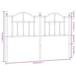 vidaXL Tête de lit métal blanc 135 cm