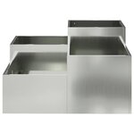 vidaXL Cache-pot de jardin Argent 100 x 100 x 48 cm Acier galvanisé
