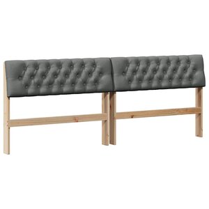 vidaXL Tête de lit capitonnée Gris foncé 200 cm Pin massif