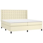 vidaXL Sommier à lattes de lit avec matelas Crème 200x200cm Similicuir