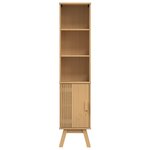 Cabinet de salle de bain vidaXL Marron 35x30x159 cm en bois de pin massif