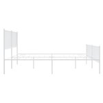 vidaXL Cadre de lit métal sans matelas et pied de lit blanc 183x213 cm