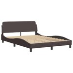 vidaXL Cadre de lit avec LED sans matelas Hvar marron foncé 120x200cm tissu
