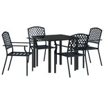 vidaXL Ensemble de salle à manger pour jardin 5 Pièces Anthracite Acier
