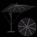 vidaXL Parasol banane à mât déporté Noir 249 x 249 x 250 cm