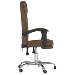 Chaise fauteuil siège pivotante de inclinable de bureau informatique étude tissu brun 02_0024260
