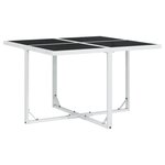 vidaXL Ensemble à manger de jardin avec coussins 5 Pièces blanc textilène