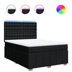 vidaXL Sommier à lattes de lit avec matelas Noir 160x200 cm Tissu