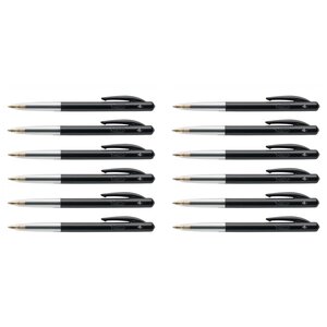 Stylo bille Rétractable M10 CLIC Medium pointe moyenne 1 mm noire x 12 BIC