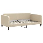 vidaXL Lit de jour avec gigogne et matelas crème 100x200 cm tissu