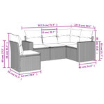 vidaXL Salon de jardin avec coussins 5 Pièces marron résine tressée