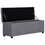 Banc banquette avec compartiment de rangement 116 cm gris clair polyester 02_0010878