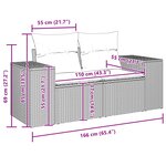 vidaXL Ensemble de canapé de jardin avec coussin 9 Pièces Noir polyrotin