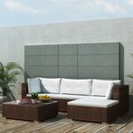 vidaXL Salon de jardin 5 Pièces avec coussins résine tressée marron