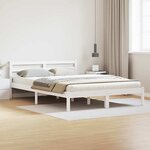 vidaXL Cadre de lit Blanc 208.6 x 157.6 x 69.4 cm Pin massif