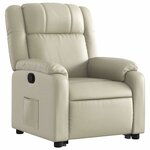 vidaXL Fauteuil inclinable Crème Similicuir